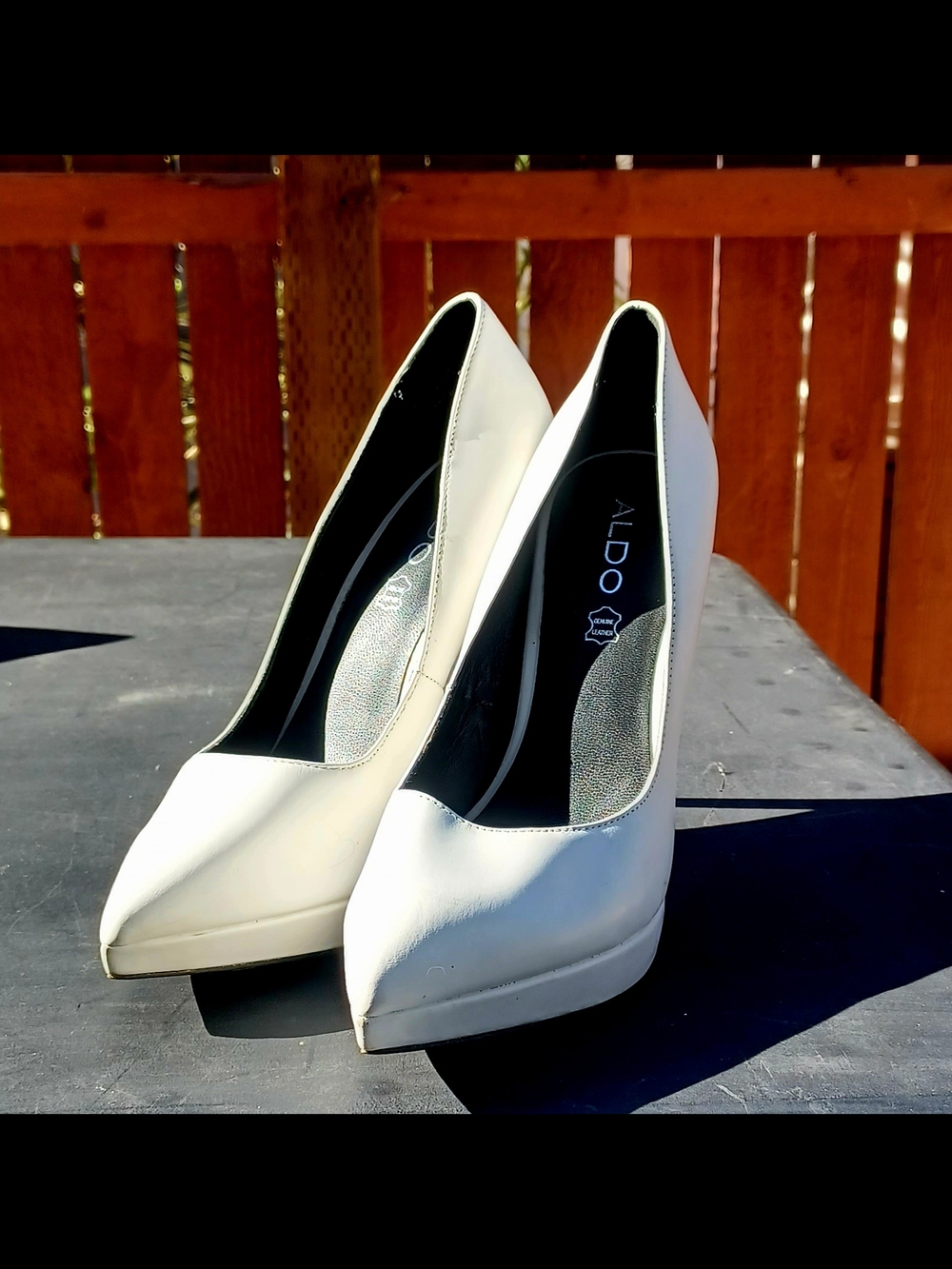 ALDO White Pointed-Toe Platform Heels